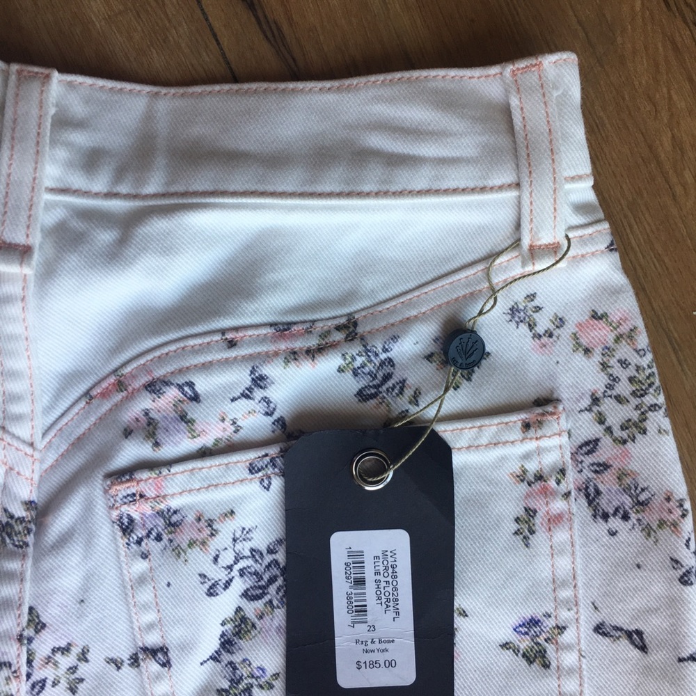 NWT RAG & BONE Ellie Floral print Denim Shorts - Picture 14 of 16